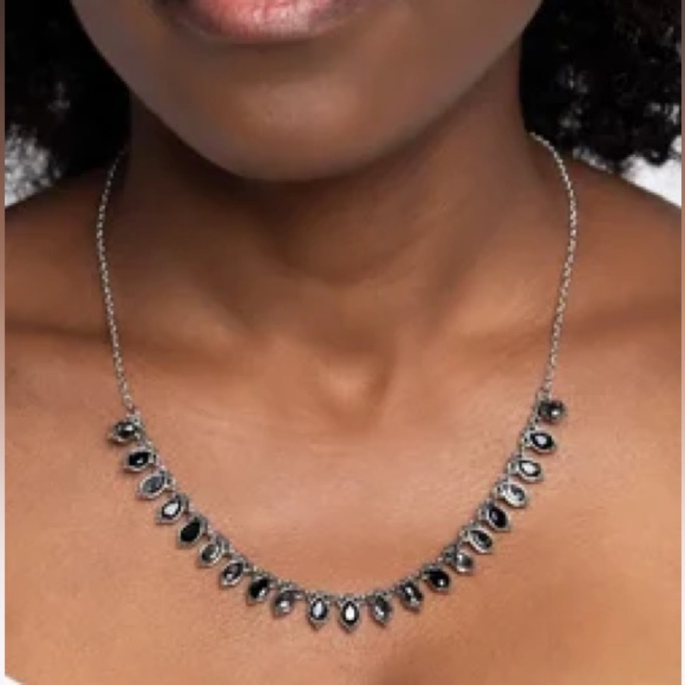 Elegant Black and Silver Necklace